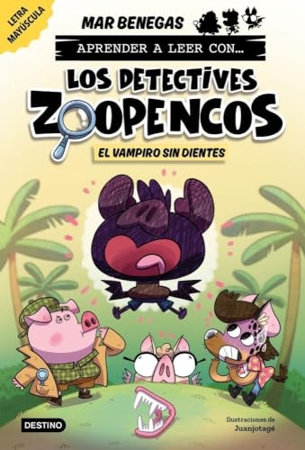 Cubierta de Aprender a leer con... Los Detectives Zoopencos 12. El vampiro sin dientes: En letra MAYÚSCULA para aprender a leer (libros para niños a partir de 5 años). Elige tu propia historia