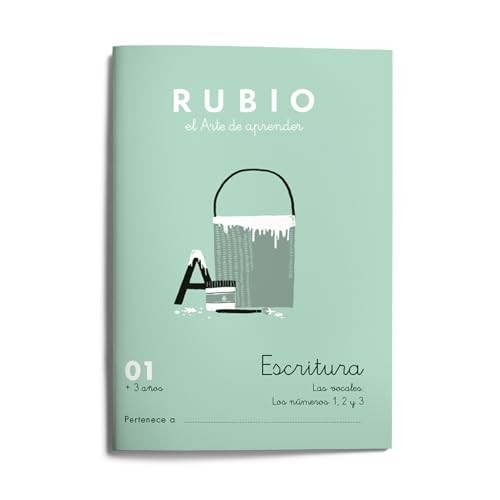 Cubierta de 01 Escritura RUBIO | Las las vocales (o, i, u). Los numeros 1, 2 y 3 | +3 años