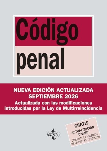 Cubierta de Código Penal: Ley Orgánica 10/1995, de 23 de noviembre (Derecho - Biblioteca de Textos Legales)