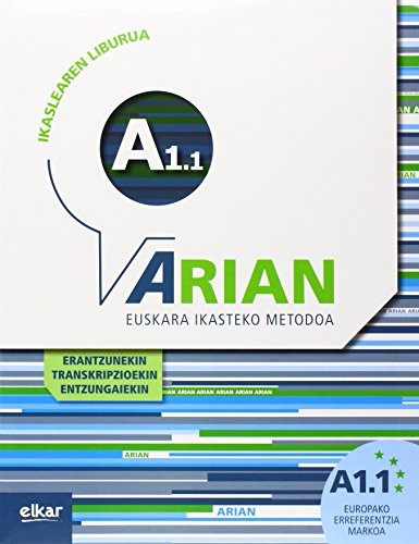 Cubierta de Arian A1.1. Ikaslearen liburua: (Erantzunak eta transkripzioak) Euskera